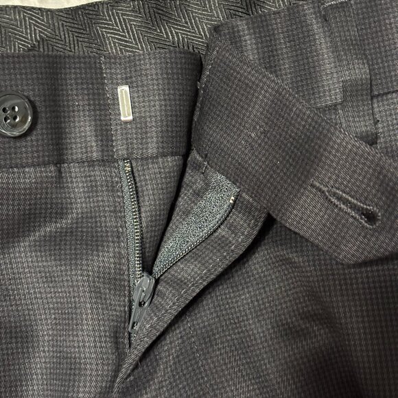 Perry Ellis Portfolio Men’s‎ Dress Pants 38x30 Gray Micro Check Pleated Cuffed - Picture 14 of 14